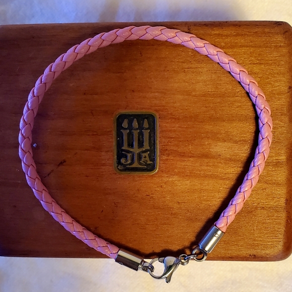 James Avery Retired Pink/Mauve Braided Leather Bracelet 7 " - Picture 4 of 6